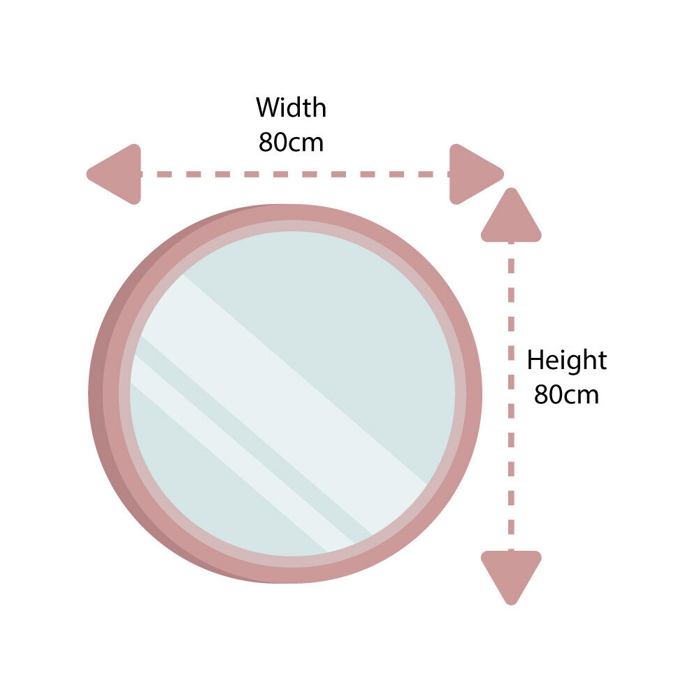 Round Black Wall Mirror 80cm x 80cm