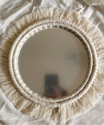 Round Cotton Rope Woven Decorative Mirror Home Decor Living Room Room Wall Decor Wall Hanging Mirror