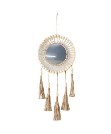 Round Hanging Mirror Boho Nordic Wall Mounted Mirror Hanging Mirror For Wall Modern Bohemian Circle Wall Mirror Decorative For