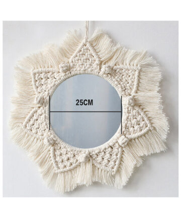 Round Macrame Mirror Decorative Wall Mirrors Boho Home Decor Wall Hanging For Living Room Decoration Bedroom Baby Nursery Gift