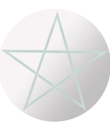 Round Pentagram - Star Etched - Wall Mirror - Wall Art