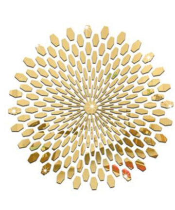 Round Wall Mirror Sticker Acrylic Sunflower Mural Mirror Wall Sticker Home Decal Bedroom Living Home Room Decoration