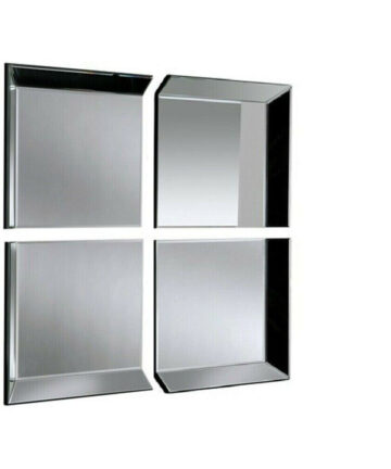 Set of 4 Floating Wall Mirror Hanging Panels Room Decor 114x107cm