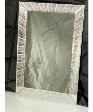 Silver glitter frame wall mirror girls room bling glitter wall mirror 40x60cm