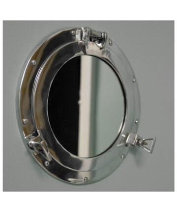 Silver Metal Porthole Mirror 28cm x 28cm