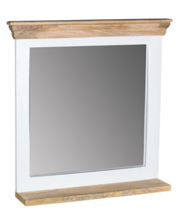 Solid Mango Wood Wall Mirror White