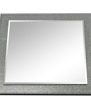 Speckled Silver Wall Mirror 40cm x 40cm Square Shaped Glass on Glass
