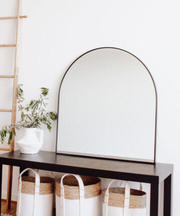 The Style Haus Matte Black Arch Wall Mirror H800 x W760mm
