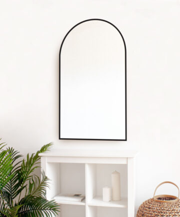 The Style Haus Matte Black Arch Wall Mirror H960 x W560mm