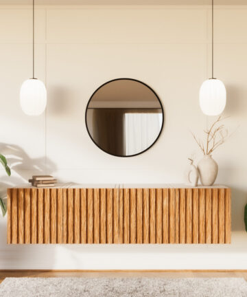 The Style Haus Matte Black Round Wall Mirror 900mm