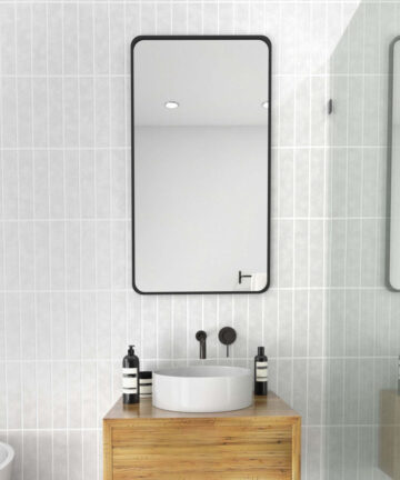 The Style Haus Matte Black Square Wall Mirror H1000 x W560mm