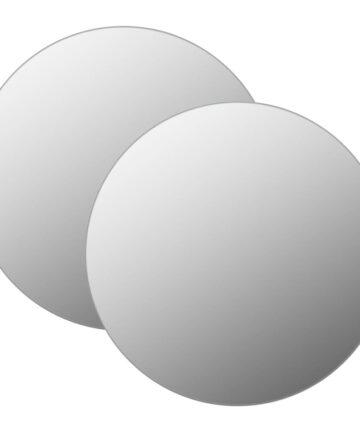 vidaXL 2x Wall Mirrors 40cm Square Glass Bedroom Dressing Room Home Decor