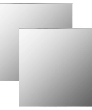 vidaXL 2x Wall Mirrors 50x50cm Square Glass Bedroom Dressing Room Home Decor