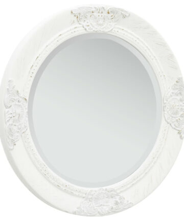 vidaXL Wall Mirror Baroque Style 50 cm White