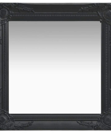 Wall Mirror Baroque Style 50x50 cm Black