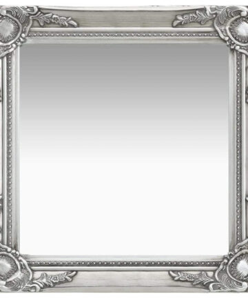vidaXL Wall Mirror Baroque Style 50x50 cm Silver