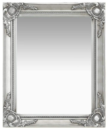 Wall Mirror Baroque Style 50x60 cm Silver