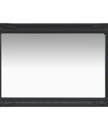 Wall Mirror Baroque Style 60x40 cm Black