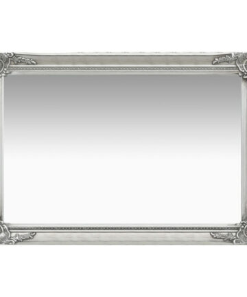 Wall Mirror Baroque Style 60x40 cm Silver
