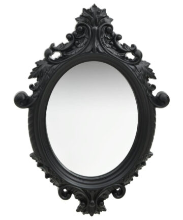 Wall Mirror Castle Style 56x76 cm Black
