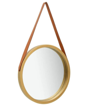 Wall Mirror with Strap 40 cm Gold