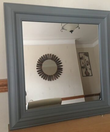 VINTAGE GREY WALL MIRROR square frame dorset country style wall mirror 55x55cm