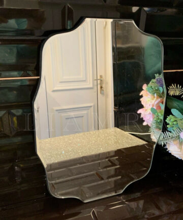 Vintage Style Ornate Hanging Wall Mirror Art Deco Geo Frameless Mirror