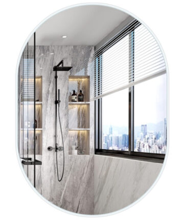 (White) Oval Wall Mirror Bathroom & Living Room Decor