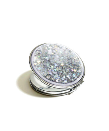 Womens creative lovely quicksand double-sided circular magnifying glass cosmetic mirror pocket mini portable double-sided flip