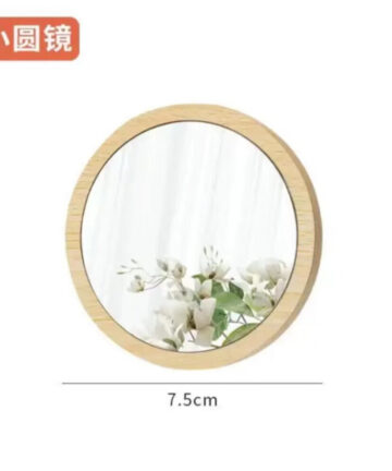 Wooden Makeup Mirror Ladies Makeup Desktop Rotating Mirror Rectangle Shape Cosmetic Mirror For Assemble 3 Szie
