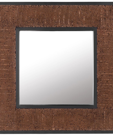 Wooden Wall Mirror 60 x 60 cm Dark BOISE